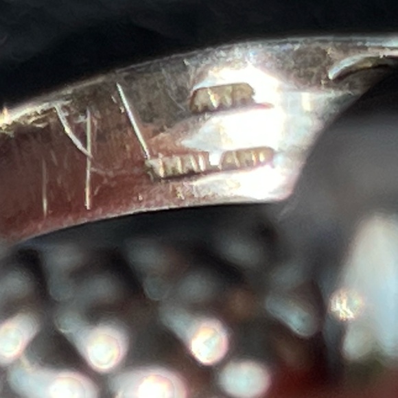 Sterling Silver/14kt Blue Gemstone Ring - Picture 4 of 4